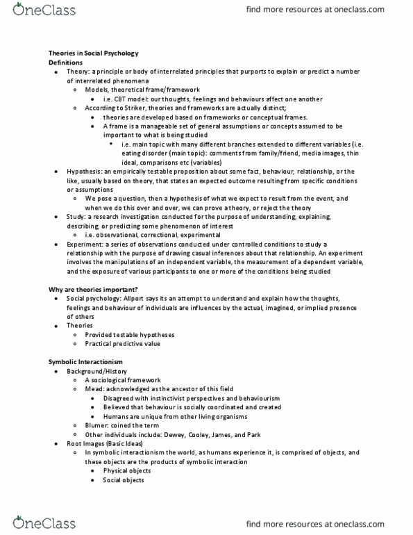 SOCPSY 2YY3 Lecture Notes - Lecture 1: Eating Disorder, Symbolic Interactionism, Statistical Hypothesis Testing thumbnail