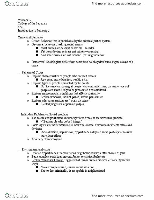 SOC 001 Lecture Notes - Lecture 32: Natural Experiment, Labeling Theory, Economic Inequality thumbnail