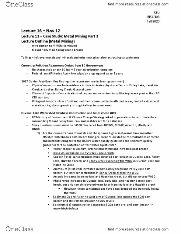 BISC 313 Lecture Notes - Lecture 16: Hypothalamus, Quesnel River, Prolactin thumbnail