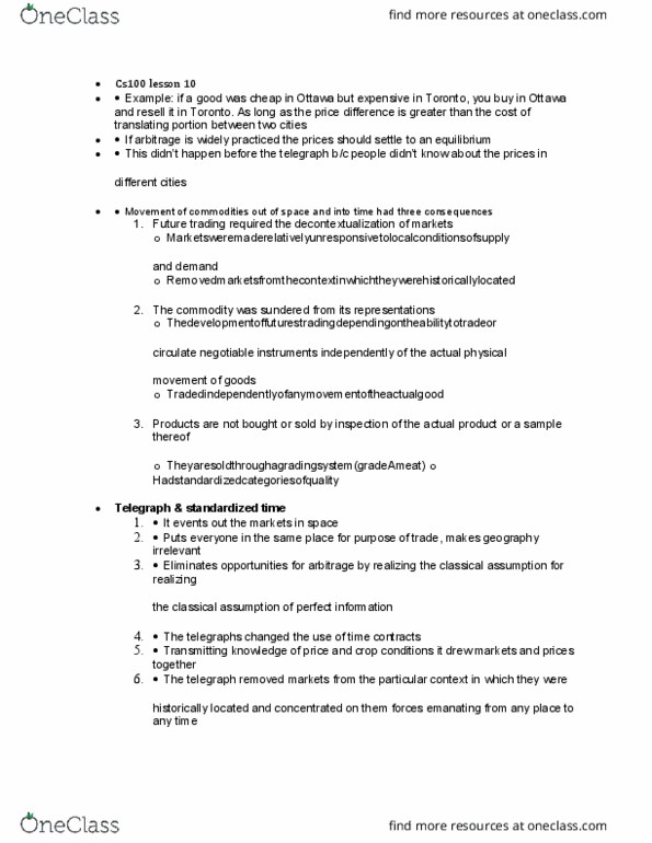 CS100 Lecture Notes - Lecture 10: Arbitrage thumbnail