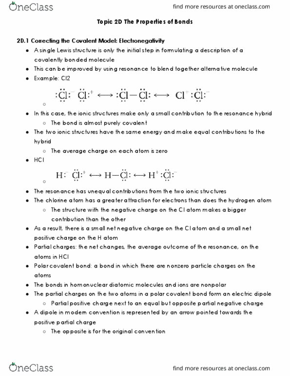 CHEM 14A Chapter Notes - Chapter 2D.1-2: Lewis Structure, Chemical Polarity, Bromine thumbnail