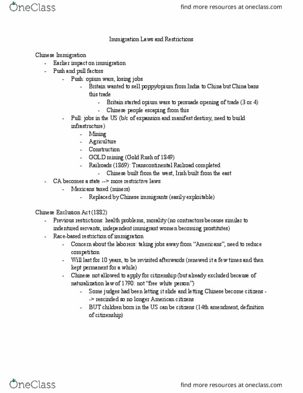 HIST 103 Lecture Notes - Lecture 17: Manifest Destiny, Fourteenth Amendment To The United States Constitution thumbnail