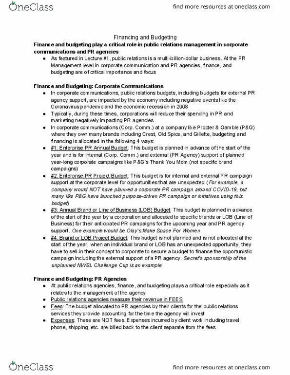 04:192:409 Lecture Notes - Lecture 4: Coronavirus, Critical Role, Procter & Gamble thumbnail