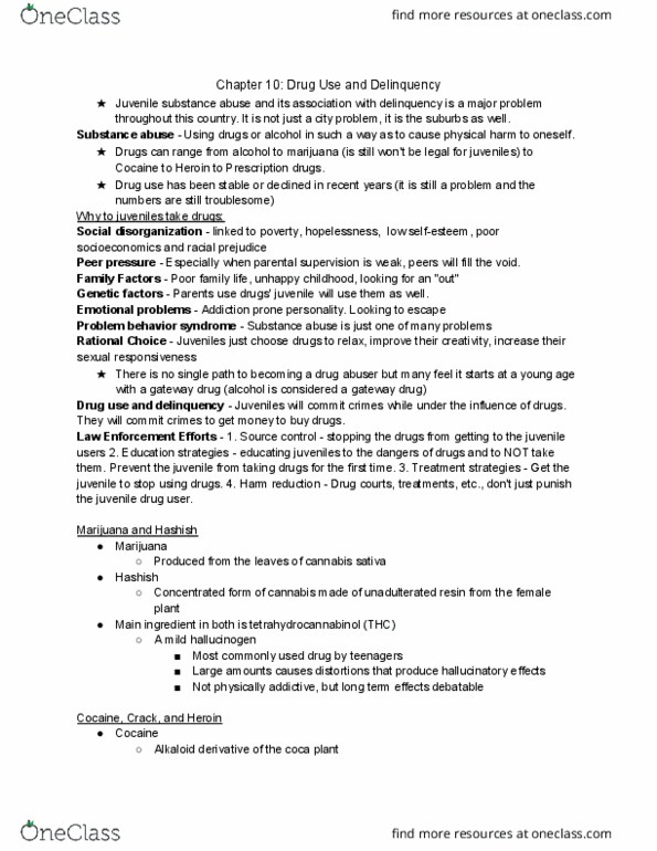 01:202:322 Lecture Notes - Lecture 9: Cannabis Sativa, Gateway Drug Theory, Hashish thumbnail