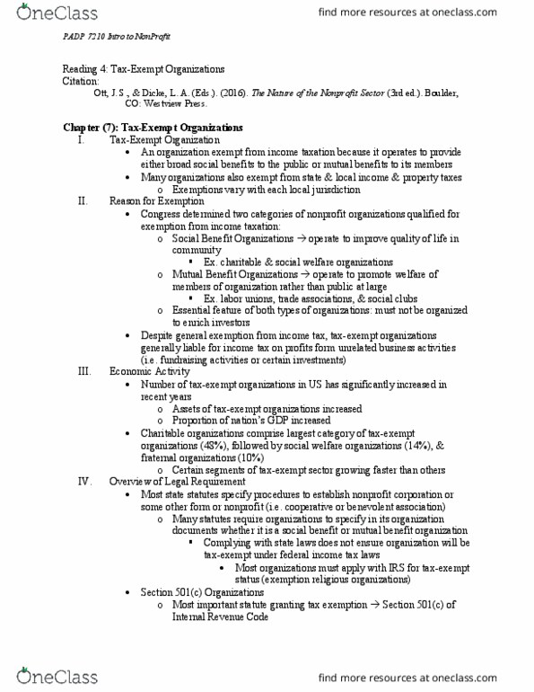 PADP 7210 Chapter Notes - Chapter 4: Internal Revenue Code, Kongsi, Employee Benefits thumbnail