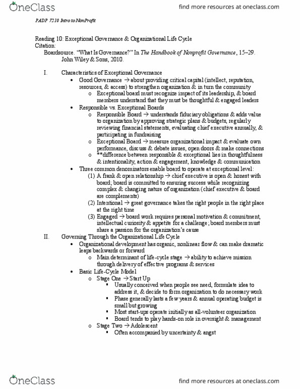 PADP 7210 Chapter Notes - Chapter 10: Organization Development, John Wiley & Sons, Fiduciary thumbnail