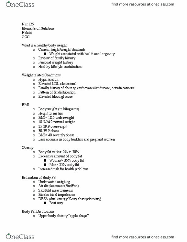 NUTR 125 Lecture Notes - Lecture 21: Low-Density Lipoprotein, Cardiovascular Disease, Blood Sugar thumbnail