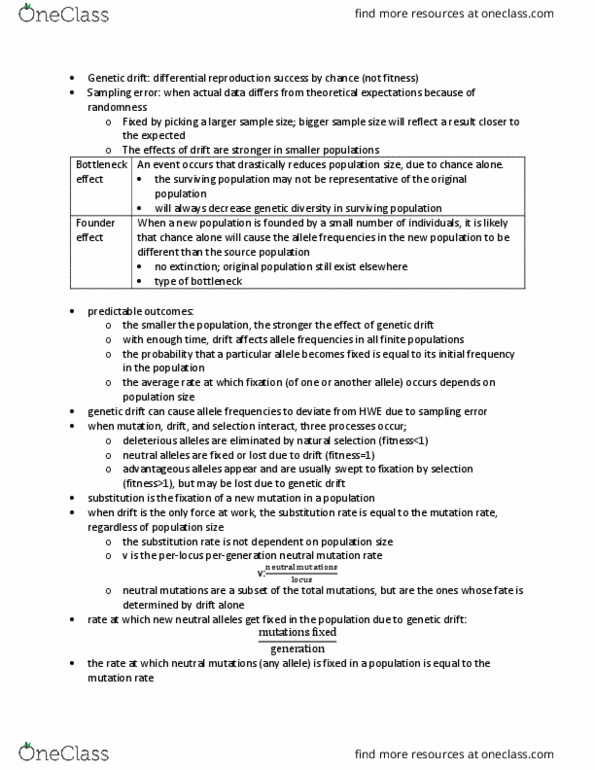 BIOL 409 Lecture Notes - Lecture 5: Pseudogene, Linkage Disequilibrium, Nonsynonymous Substitution thumbnail