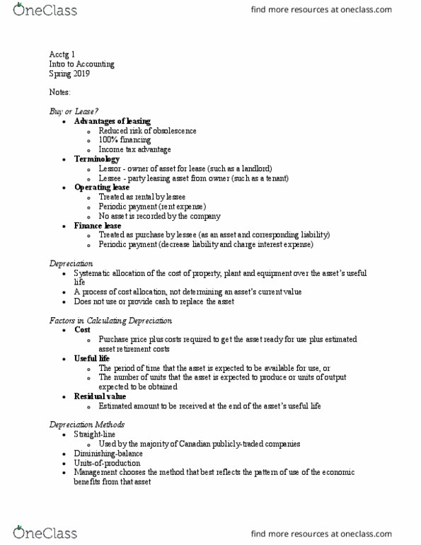 ACCTG 1 Lecture Notes - Lecture 31: Finance Lease, Operating Lease, Income Tax thumbnail