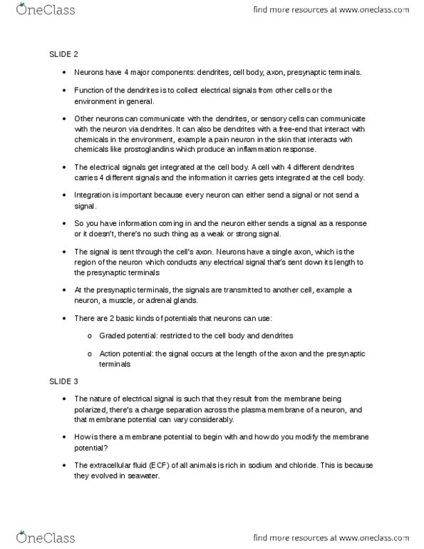 BIOB34H3 Lecture Notes - Axon Terminal, Prostaglandin, Extracellular Fluid thumbnail