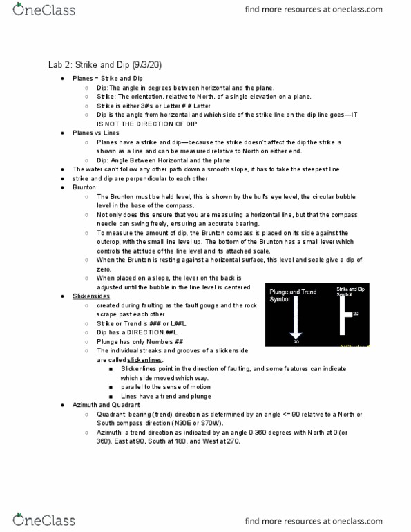 GEOL 352 Lecture Notes - Lecture 2: Slickenside, Spirit Level, Fault Gouge thumbnail
