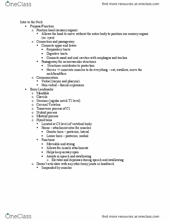 PT 512 Lecture Notes - Lecture 23: Transverse Cervical Artery, Sternum, Subscapular Artery thumbnail