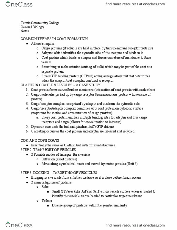 BIO 121 Lecture Notes - Lecture 9: Copi, Cisterna, Transmembrane Protein thumbnail