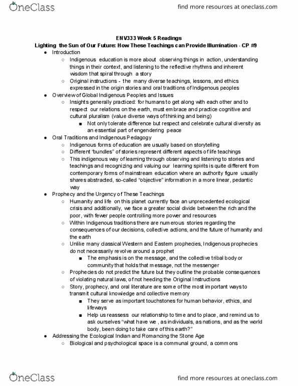 ENV333H1 Chapter Notes - Chapter 5: Webn, Internalized Oppression, Ik People thumbnail