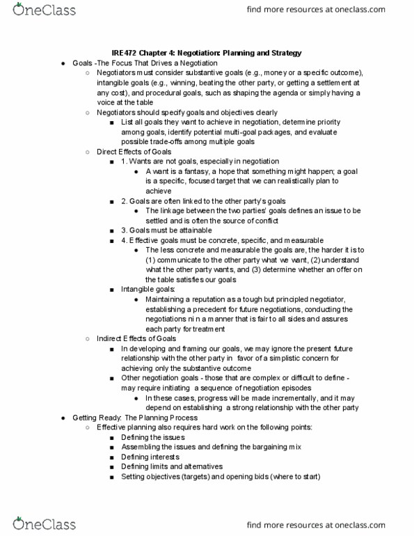 IRE472H1 Chapter Notes - Chapter 4: Active Listening, Negotiation, Financial Statement thumbnail