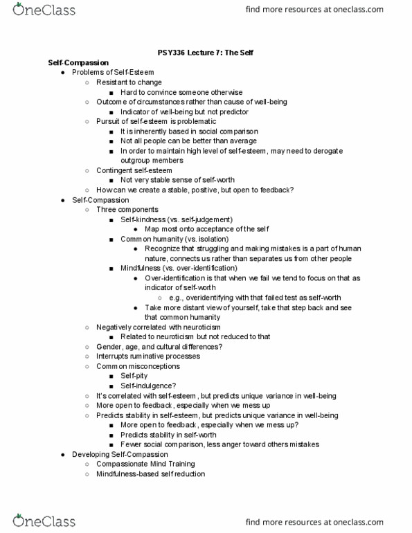 PSY336H1 Lecture Notes - Lecture 7: Social Comparison Theory, Availability Heuristic, Big5 thumbnail