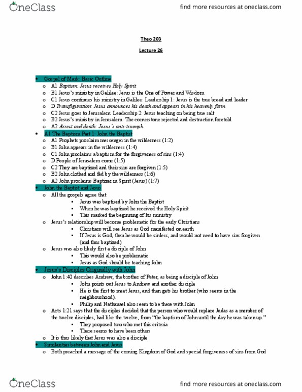 THEO 203 Lecture Notes - Lecture 26: New Revised Standard Version, Israelites thumbnail