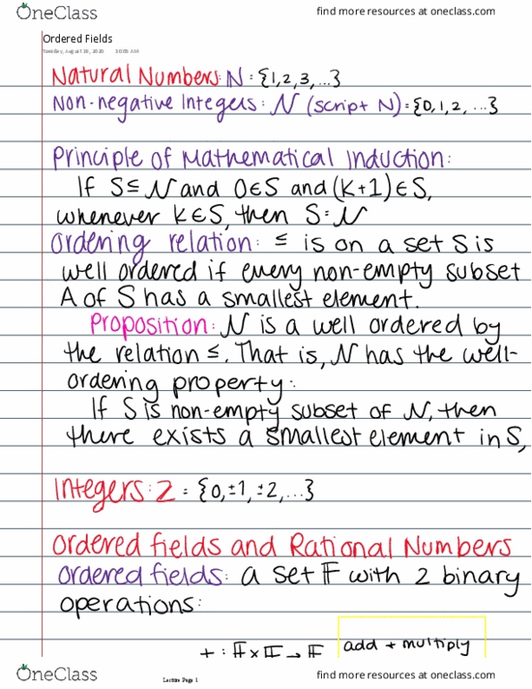 MATH 4301 Lecture 3: Ordered Fields thumbnail