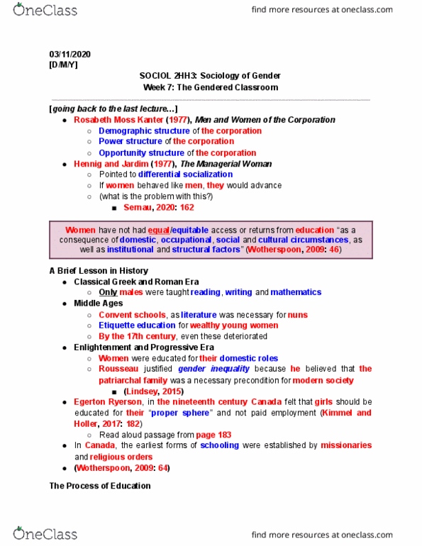 SOCIOL 2HH3 Lecture Notes - Lecture 7: Labour Force Survey, Ender Wiggin, Judith Butler thumbnail