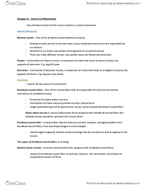 PSYCH261 Chapter Notes - Chapter 8: Primary Motor Cortex, Inferior Parietal Lobule, Institute For Operations Research And The Management Sciences thumbnail