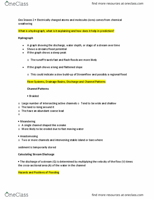 GG101 Lecture Notes - Lecture 2: Anastomosis, Row Crop, Dynamic Equilibrium thumbnail