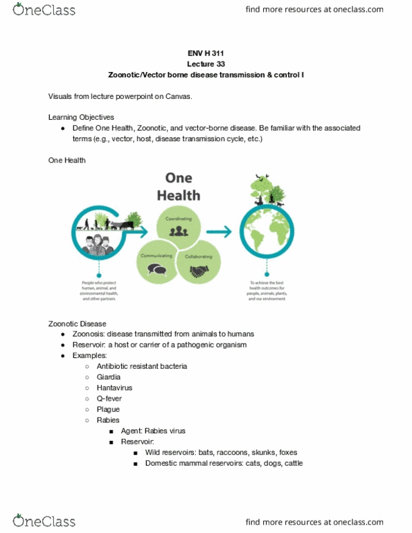 ENV H 311 Lecture Notes - Lecture 33: Viral Disease, Zoonosis, Orthohantavirus thumbnail