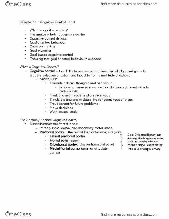 PS267 Lecture Notes - Lecture 17: Temporal Lobe, Primary Motor Cortex, Polar Regions Of Earth thumbnail