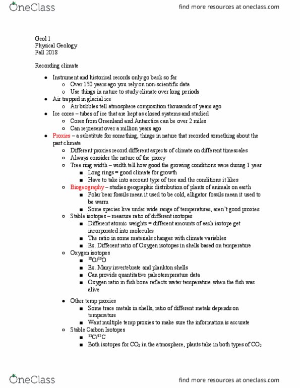 GEOL 1 Lecture Notes - Lecture 20: C4 Carbon Fixation, C3 Carbon Fixation, Cryosphere thumbnail