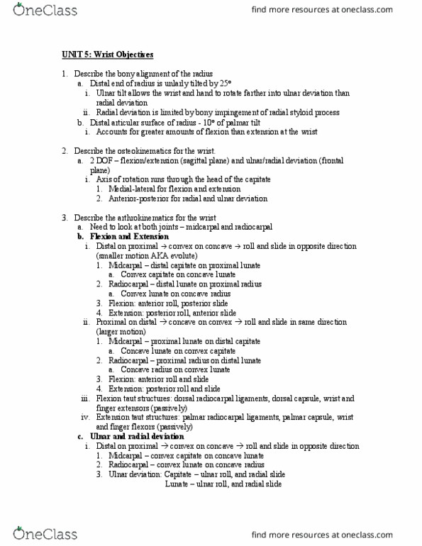 PT 505 Lecture Notes - Lecture 21: Extensor Digitorum Muscle, Ulnar Nerve, Sagittal Plane thumbnail