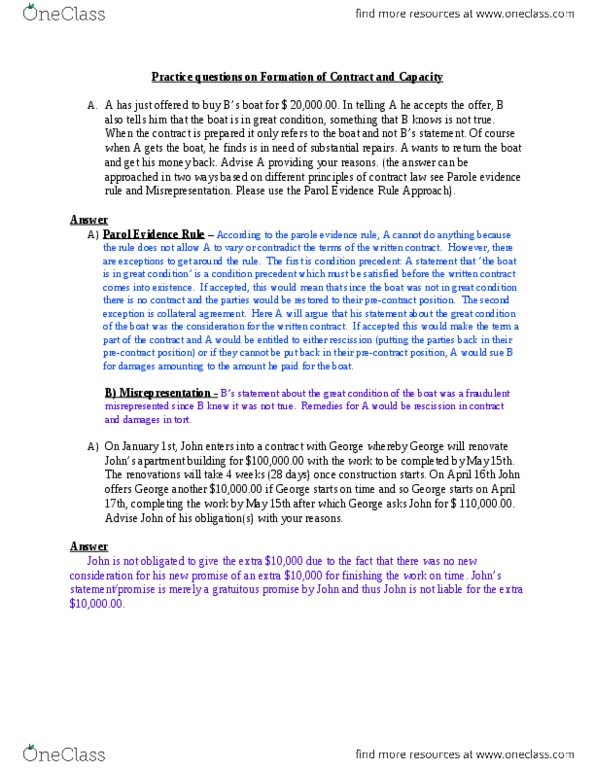 ADMS 2610 Lecture Notes - Precontract, Rescission thumbnail