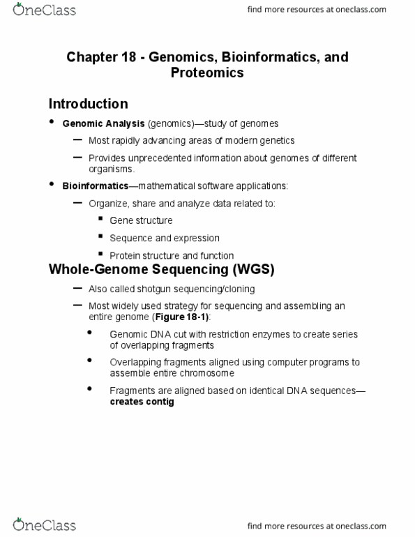 GEN-3000 Lecture Notes - Lecture 18: Proteome, Functional Genomics, Protein Structure thumbnail