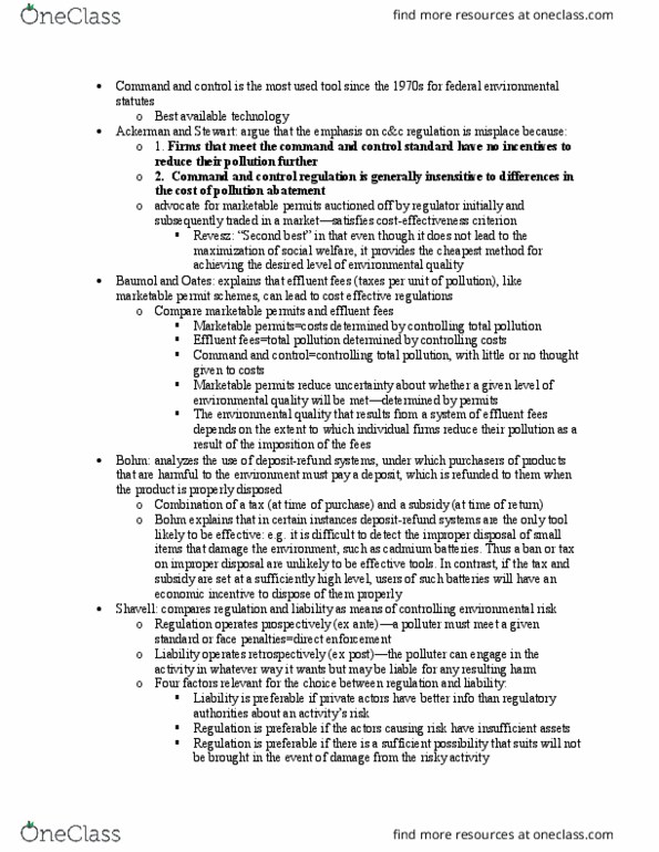 L11 Econ 451 Chapter Notes - Chapter 8: Class Action, Environmental Law, William Baumol thumbnail