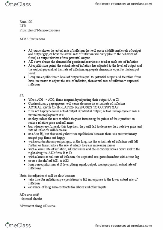 ECON 102 Lecture Notes - Lecture 32: Equilibrium Point, Potential Output, Output Gap thumbnail