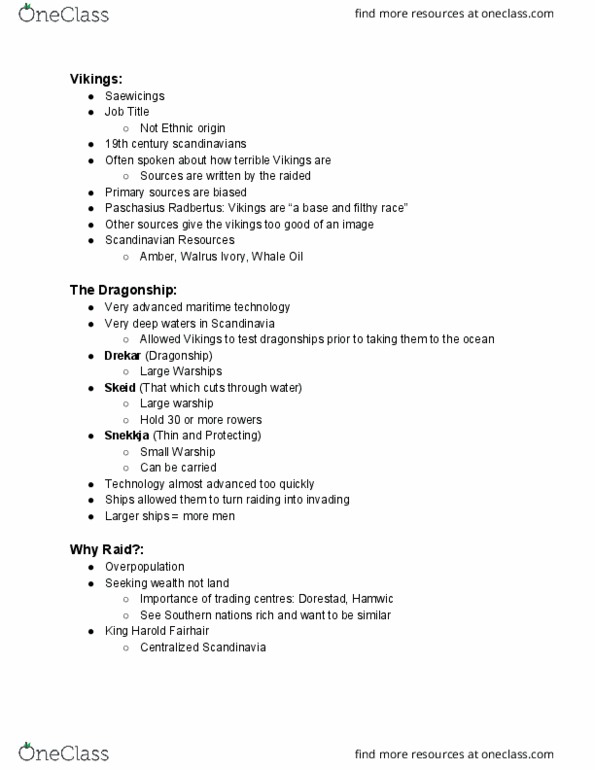 HI127 Lecture Notes - Lecture 2: Idolatry, Harald Fairhair, Danelaw thumbnail