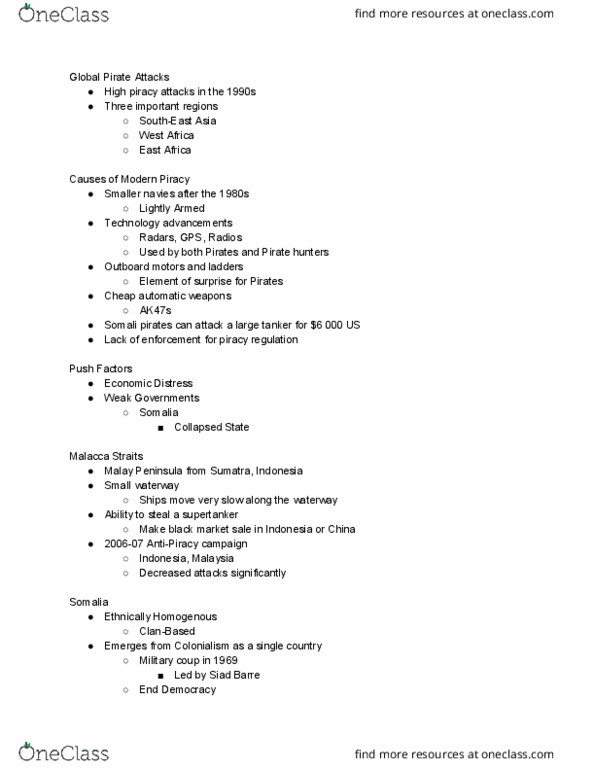 HI127 Lecture Notes - Lecture 15: Siad Barre, Mohamed Farrah Aidid, Strait Of Malacca thumbnail