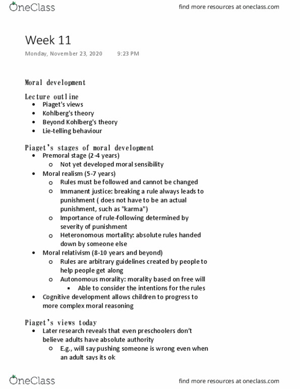 PSYCH 2AA3 Lecture Notes - Lecture 11: Relational Aggression, Moral Relativism, Radium thumbnail