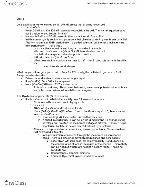 BIO304H5 Lecture Notes - Lecture 5: Nernst Equation, Electronegativity, Alpha Helix thumbnail