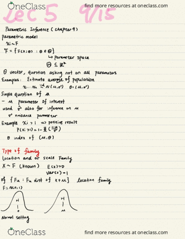 STAT 201B Lecture Notes - Lecture 5: Nuisance Parameter, Parametric Model, Scale Parameter thumbnail