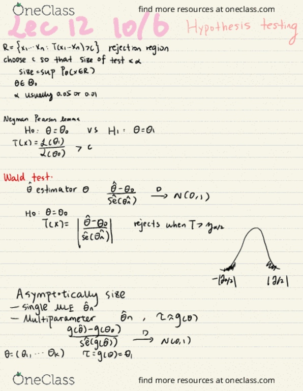STAT 201B Lecture Notes - Lecture 18: Wald Test, Jerzy Neyman, Statistical Hypothesis Testing thumbnail