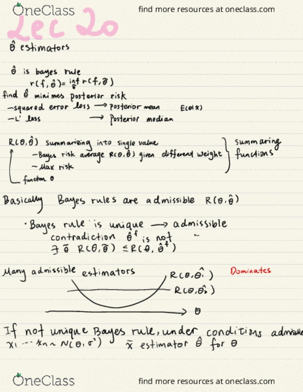 STAT 201B Lecture Notes - Lecture 29: Bayes Estimator thumbnail