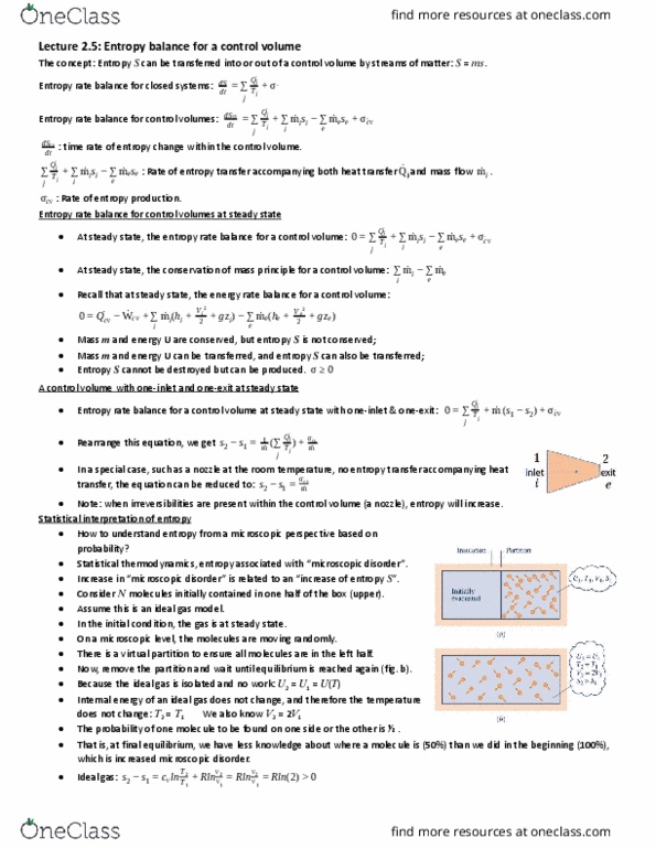 BME 599 Lecture Notes - Lecture 13: Entropy Rate, Control Volume, Statistical Mechanics thumbnail