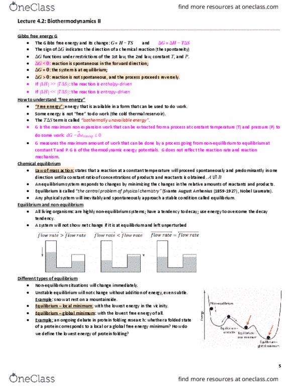 BME 599 Lecture Notes - Lecture 19: Svante Arrhenius, Equilibrium Constant, Protein Folding thumbnail