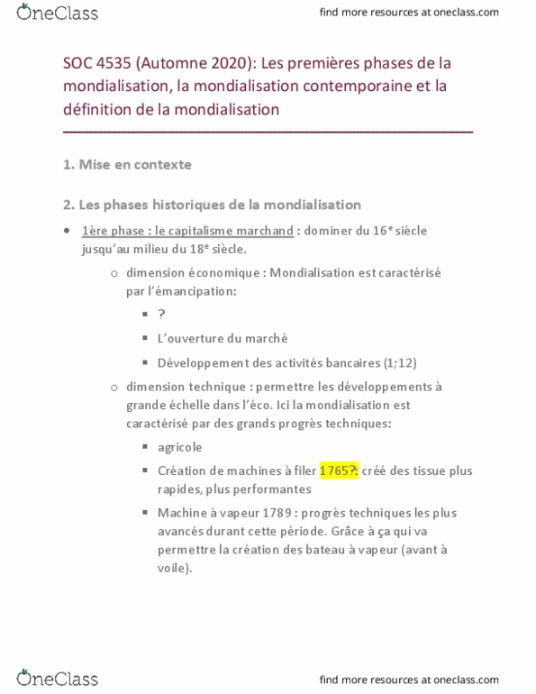 SOC 4535 Lecture Notes - Lecture 7: Bateau, Le Monde, Bank Of France thumbnail