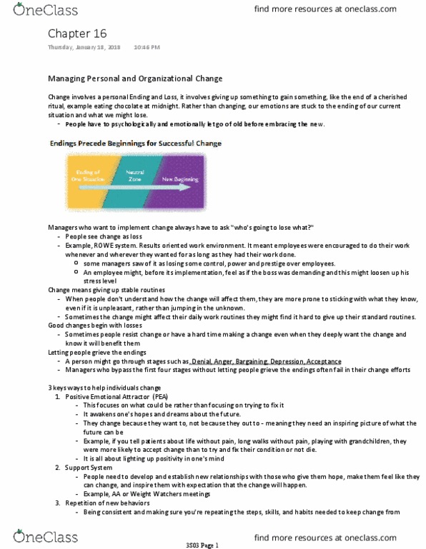 COMMERCE 3S03 Chapter Notes - Chapter 16: Personal Network, Weight Watchers, Job Enrichment thumbnail