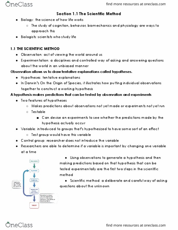 LIFESCI 7A Chapter 1.1: Section 1.1 The Scientific Method thumbnail
