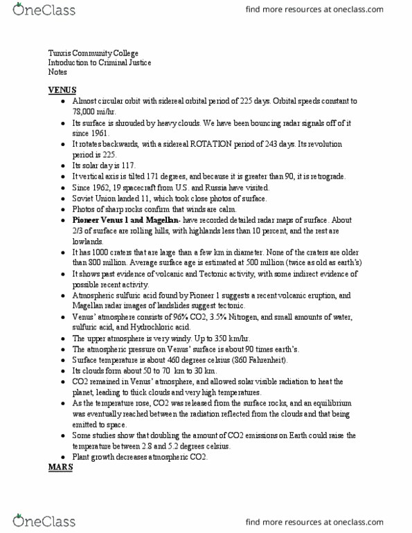 AST 111 Lecture Notes - Lecture 25: Pioneer Venus Orbiter, Tunxis Community College, Pioneer 1 thumbnail