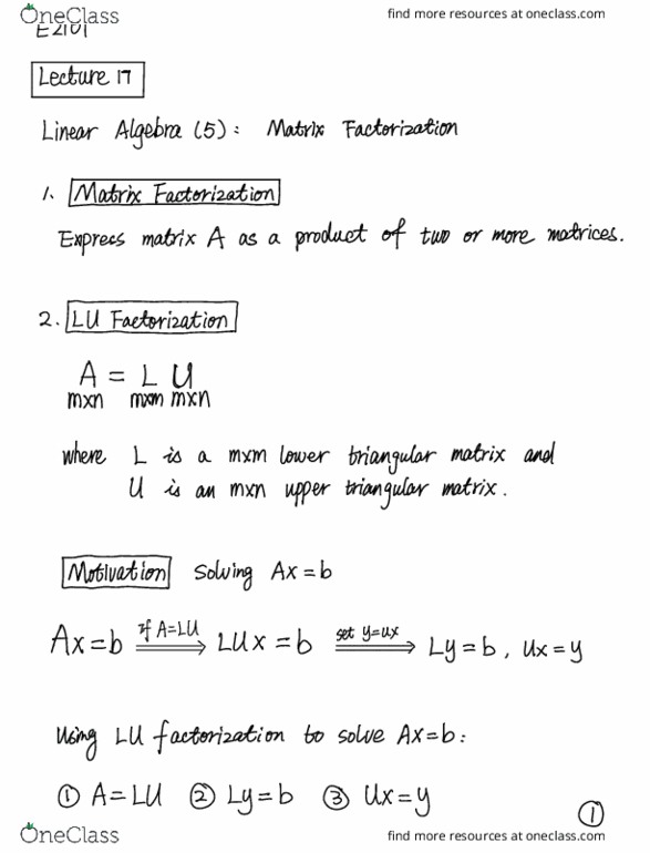 MATH UN1102 Lecture Notes - Lecture 17: Mexican Peso, Elementary Matrix thumbnail