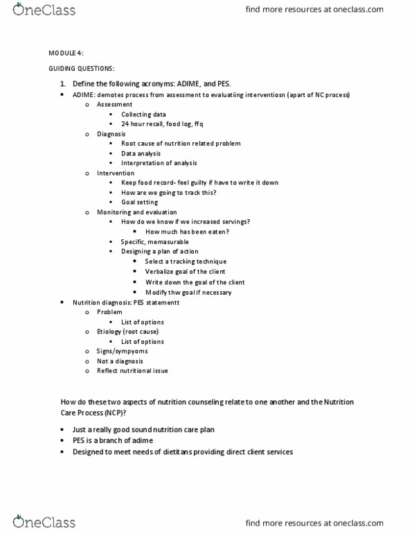 NUTR 610 Lecture Notes - Lecture 4: Goal Setting, Data Analysis, Etiology thumbnail