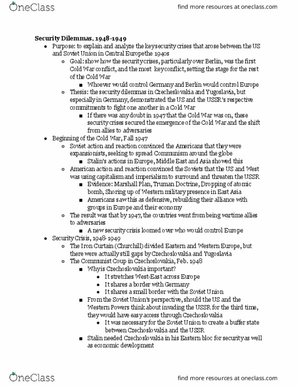 L97 IAS 3680 Lecture Notes - Lecture 4: Western Bloc, Iron Curtain, Marshall Plan thumbnail