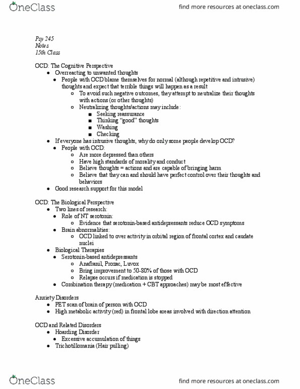 PSY 245 Lecture Notes - Lecture 15: Barbiturate, Trichotillomania, Relaxation Technique thumbnail